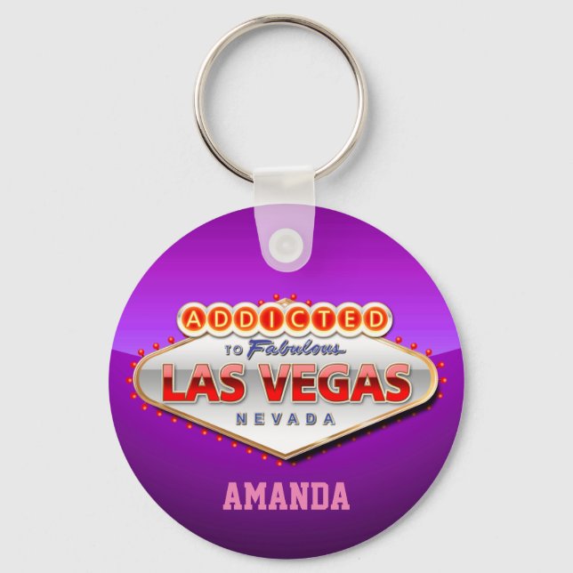Las Vegas, NV Funny Welcome Sign Keychain (Front)