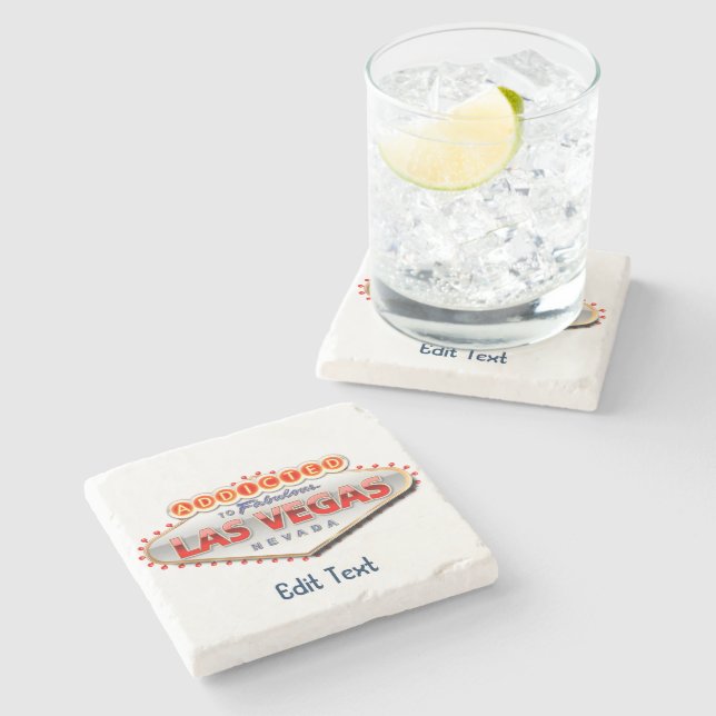 Las Vegas, NV Funny Welcome Sign Stone Coaster (Side)