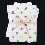 Las Vegas NV Luck Be A Lady Casino Wrapping Paper Sheets<br><div class="desc">Celebrate the lucky strike in your life with this festive slot machine themed paper!
Illustration featured hand-drawn slot machine icons.</div>