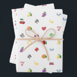Las Vegas NV Luck Be A Lady Casino Wrapping Paper Sheets<br><div class="desc">Celebrate the lucky strike in your life with this festive slot machine themed paper!
Illustration featured hand-drawn slot machine icons.</div>