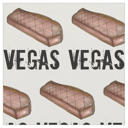 Las Vegas NV Nevada Strip Steak Grilled Meat Fabric