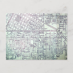 Las Vegas, NV Vintage Map Postcard