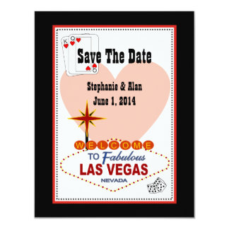 Las Vegas Pair of Hearts Save The Date Invitation