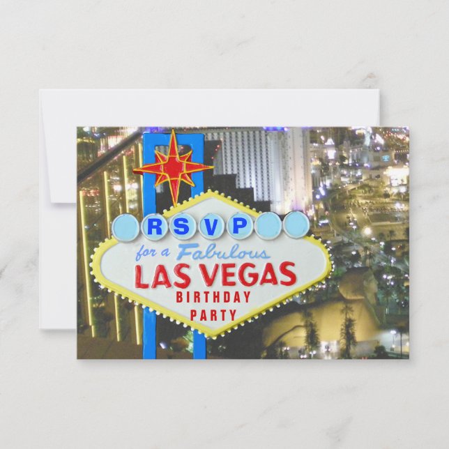 Las Vegas Party RSVP 21st Birthday Card (Front)
