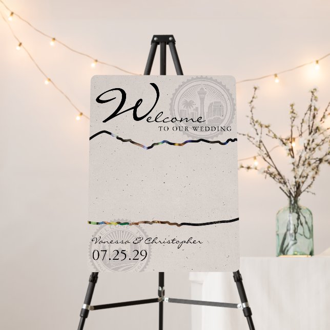 Las Vegas Passport Wedding Welcome Sign (In Situ (Stand))