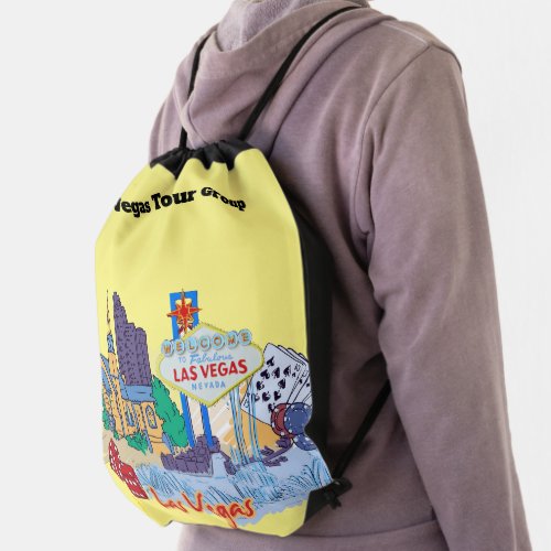 Las Vegas personalized Drawstring Bag