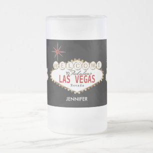 Las Vegas - Personalized Frosted Glass Beer Mug