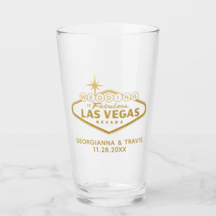 Las Vegas Personalized Wedding Bridal Party Favor  Glass