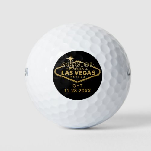 Las Vegas Personalized Wedding Bridal Party Favor  Golf Balls