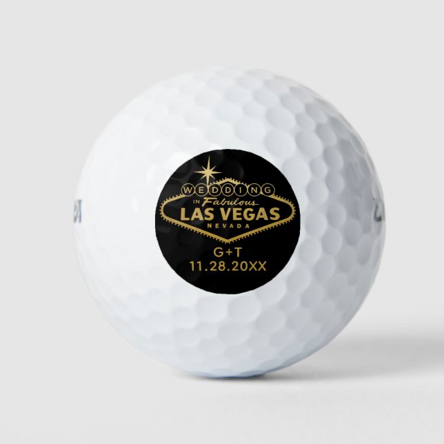 Las Vegas Personalized Wedding Bridal Party Favor  Golf Balls (Front)