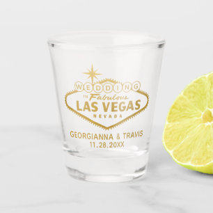 Las Vegas Personalized Wedding Bridal Party Favor Shot Glass