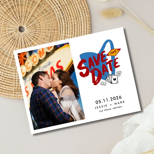 Las Vegas Photo Wedding Save the Date Announcement Postcard
