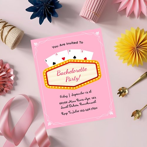 Las Vegas pink bachelorette party weekend Invitation