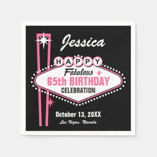 Las Vegas Pink Happy Paper Napkins