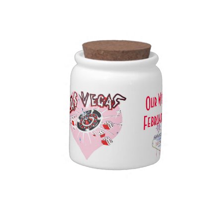 Las Vegas Pink Heart Wedding Candy Jar
