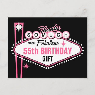 Las Vegas Pink Thank You Postcard