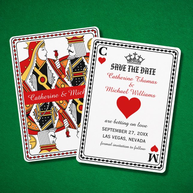Las Vegas Playing Card King & Queen Save The Date (Creator Uploaded)