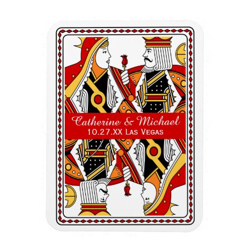 Las Vegas Playing Card King  Queen Save The Date Magnet