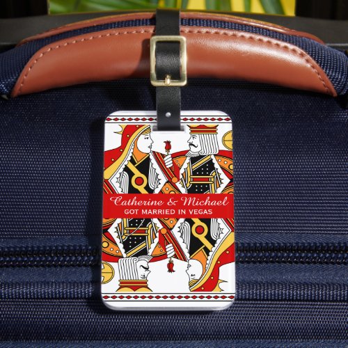 Las Vegas Playing Card King  Queen Wedding  Luggage Tag