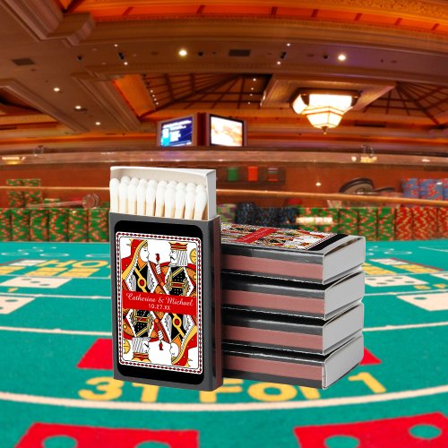Las Vegas Playing Card King  Queen Wedding Matchboxes