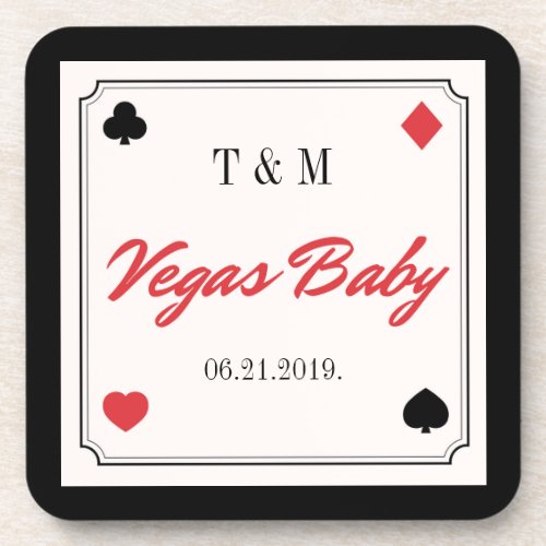 Las Vegas Playing Card Save the Date Coaster