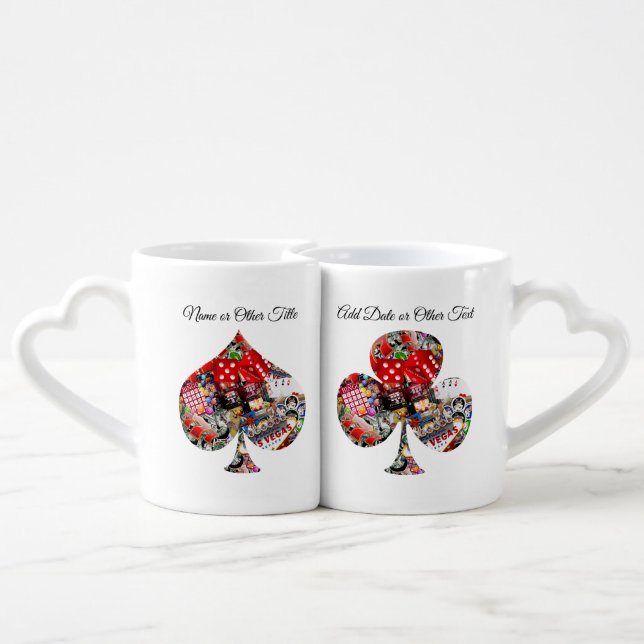 Las Vegas Playing Card Shapes Coffee Mug Set (Back Nesting)