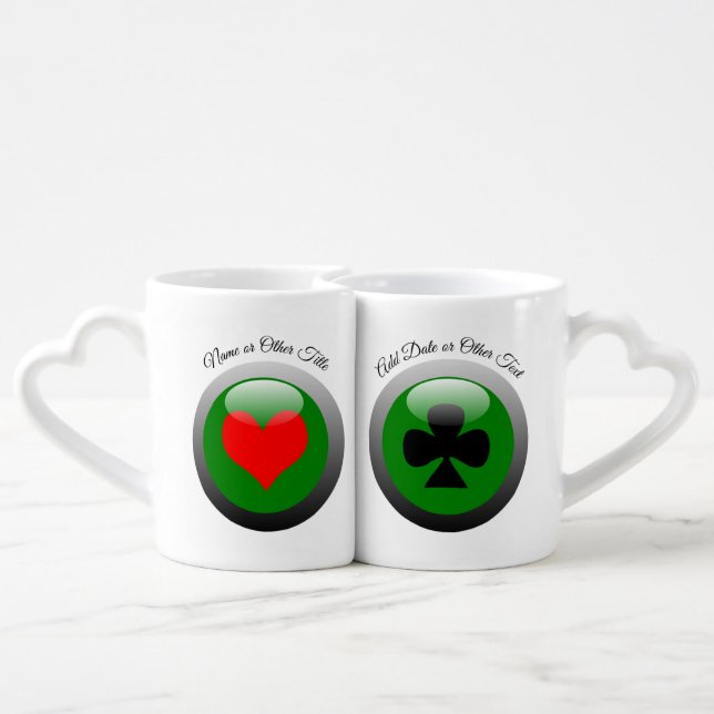 Las Vegas Playing Card Shapes Coffee Mug Set (Back Nesting)
