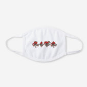 Las Vegas Playing Card Shapes White Cotton Face Mask (Front)