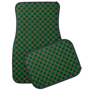Las Vegas Playing Card Suits Green  Car Floor Mat