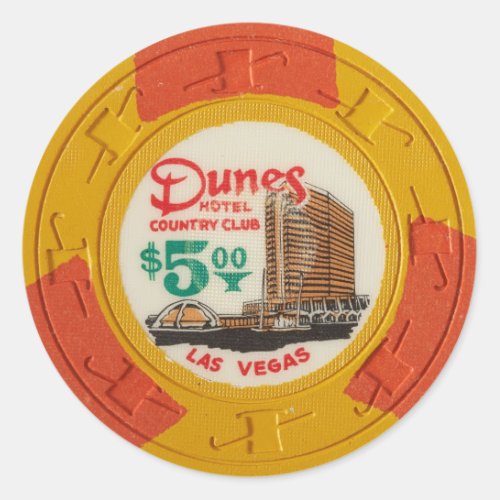 Las Vegas Poker Chip Casino Gambling Obsolete Classic Round Sticker