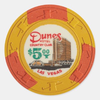 Las Vegas Poker Chip Casino Gambling Obsolete Classic Round Sticker by PrintTiques at Zazzle