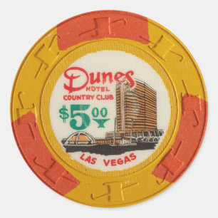 Las Vegas Poker Chip Casino Gambling Obsolete Classic Round Sticker