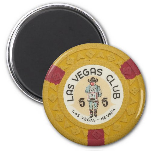 Las Vegas Poker Chip Casino Gambling Obsolete Magnet