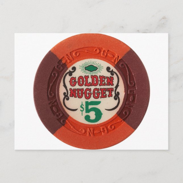 Las Vegas Poker Chip Casino Gambling Obsolete Postcard (Front)