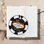 Las Vegas Poker Chip Destination Wedding Favor Tags<br><div class="desc">Poker chip wedding stationery is a unique and creative way to add a touch of fun to your Las Vegas themed wedding day. This design features a beautiful illustration of the famous Las Vegas sign. These custom-made favor tags can be personalized with your names and wedding date</div>