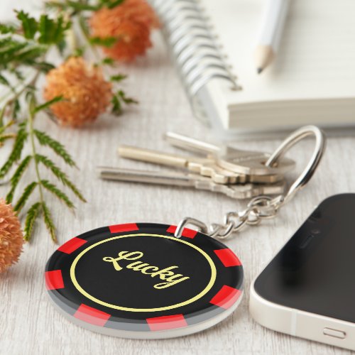 Las Vegas poker chip marker custom round acrylic Keychain