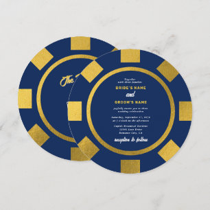 Las Vegas Poker Chip Perfect Match Wedding Invitation