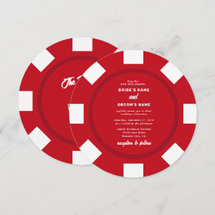 Las Vegas Poker Chip Perfect Match Wedding Invitation
