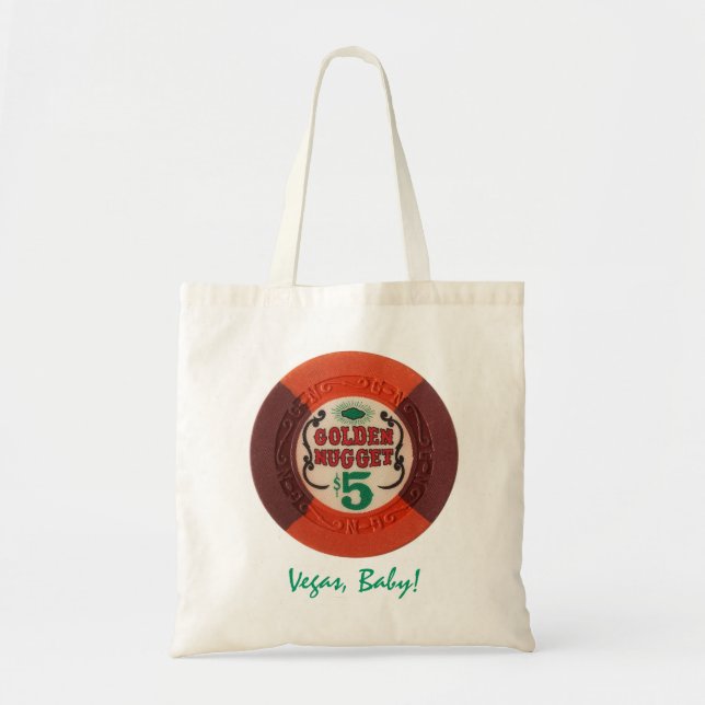 Las Vegas Poker Chip Personalized Tote Gift Bag (Front)
