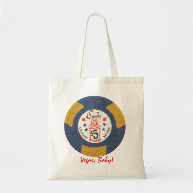 Las Vegas Poker Chip Personalized Tote Gift Bag (Front)