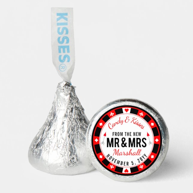 Las Vegas Poker Chip Vegas Wedding Hershey®'s Kisses® (Front)