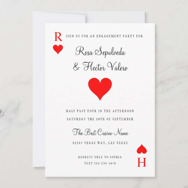 Las Vegas Poker Playing Card Engagement (Front)