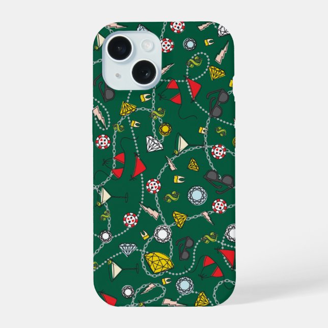 Las Vegas Pool Party Pattern Iphone Case (Back)