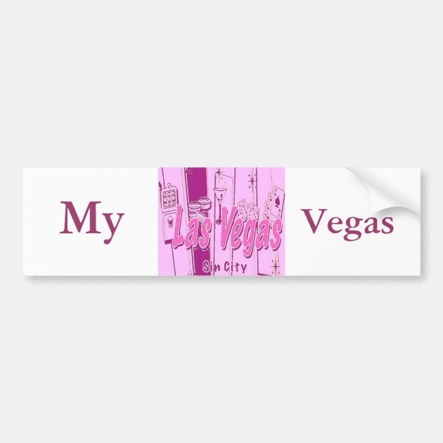 Las Vegas Pop Art Retro Bumper Sticker (Front)