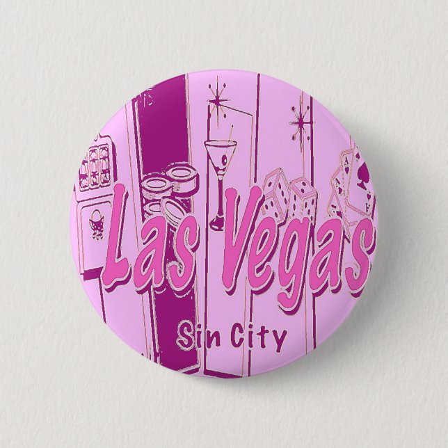 Las Vegas Pop Art Retro Button (Front)
