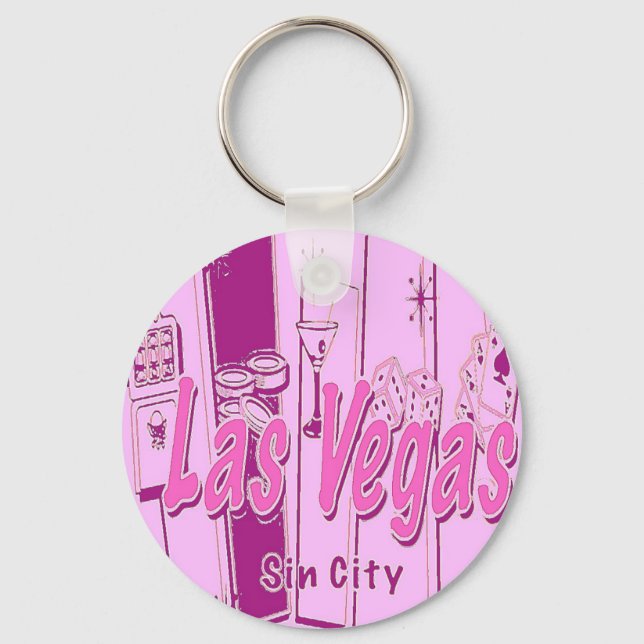 Las Vegas Pop Art Retro Keychain (Front)