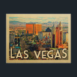 Las Vegas Postcard Vintage Travel Postcard<br><div class="desc">The skyline of Las Vegas is featured in this cool Vintage Travel postcard.</div>