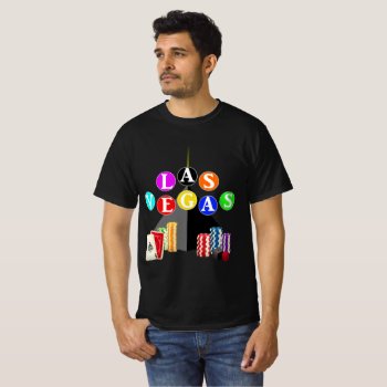 Las Vegas Pyramid And Poker Chips T-shirt by LasVegasIcons at Zazzle