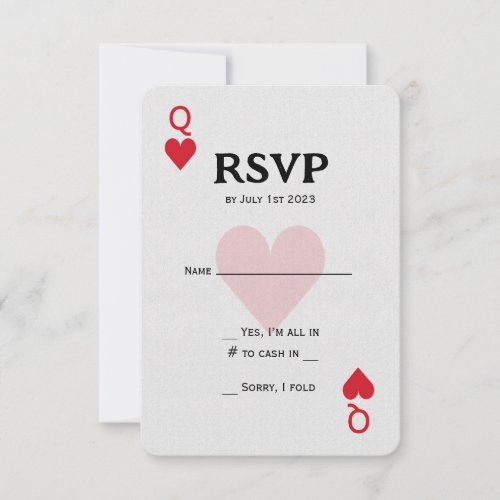 Las Vegas Queen of Hearts Playing RSVP