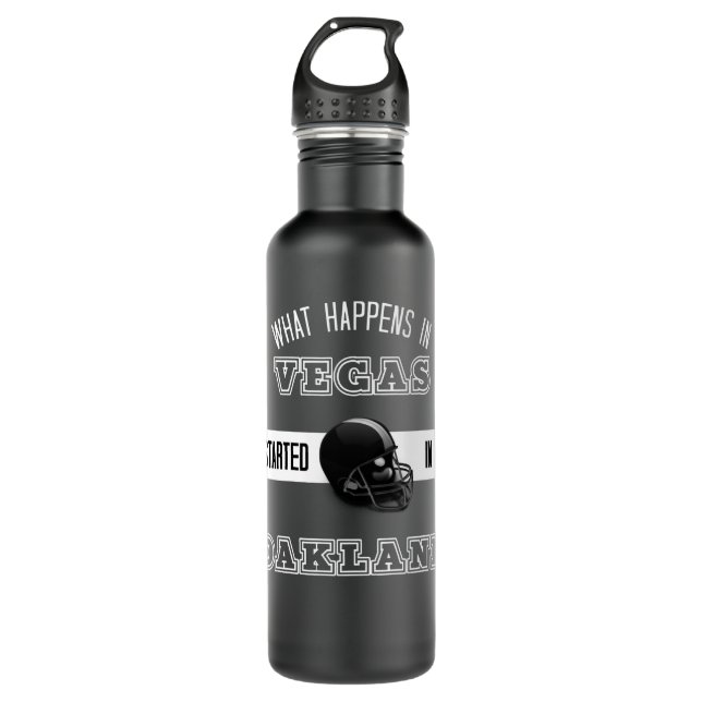 Las Vegas Raiders Crewneck Sweatshirt, What Happen Stainless Steel Water Bottle (Front)